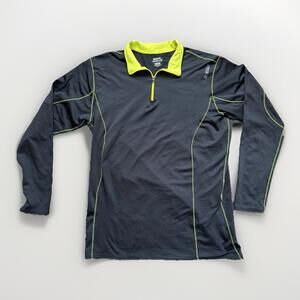 Reebok‎ Mens Play Dry 1/4 Zip Athletic Pullover Size L Black